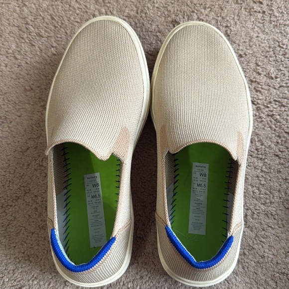 Rothy’s The City Slip On Unisex Knit Sneakers Tan Cream W8/M6.5 - Picture 13 of 15